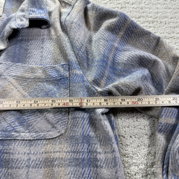 Casa Cabana Women's Light Blue & Beige Flannel Size Medium - Picture 8 of 10